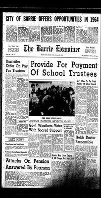 Barrie Examiner, 28 Feb 1964