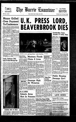 Barrie Examiner, 9 Jun 1964