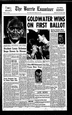 Barrie Examiner, 16 Jul 1964