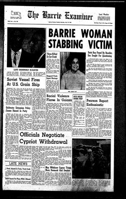 Barrie Examiner, 18 Jul 1964