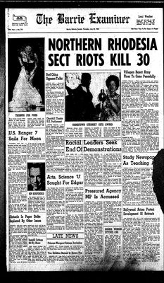 Barrie Examiner, 30 Jul 1964