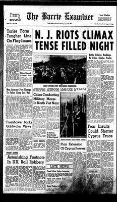 Barrie Examiner, 13 Aug 1964