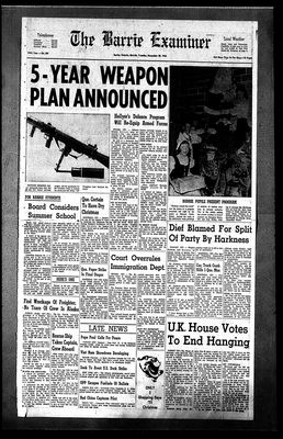 Barrie Examiner, 22 Dec 1964