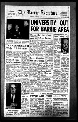 Barrie Examiner, 29 Dec 1964