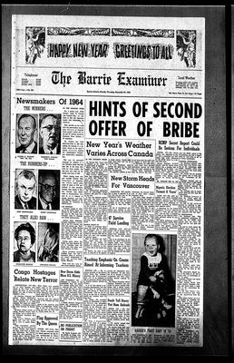 Barrie Examiner, 31 Dec 1964