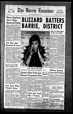 Barrie Examiner, 2 Jan 1965