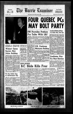 Barrie Examiner, 11 Jan 1965