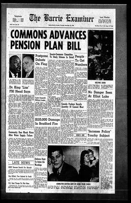 Barrie Examiner, 19 Nov 1964