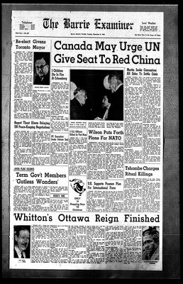 Barrie Examiner, 8 Dec 1964