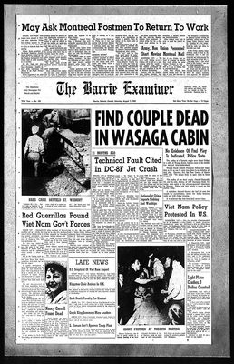 Barrie Examiner, 7 Aug 1965