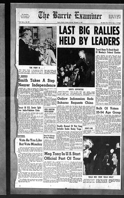 Barrie Examiner, 6 Nov 1965