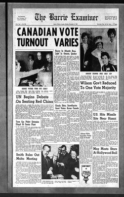 Barrie Examiner, 8 Nov 1965