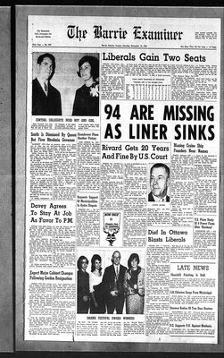 Barrie Examiner, 13 Nov 1965