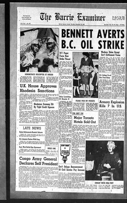 Barrie Examiner, 25 Nov 1965