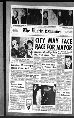 Barrie Examiner, 26 Nov 1965