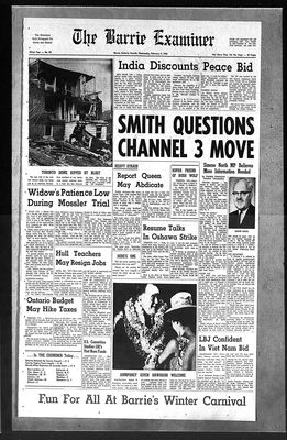 Barrie Examiner, 9 Feb 1966