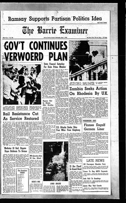 Barrie Examiner, 7 Sep 1966