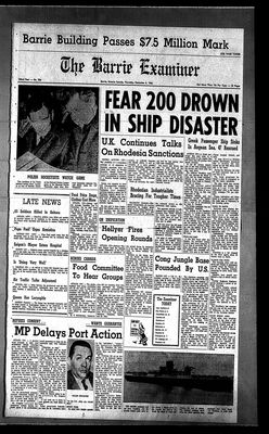 Barrie Examiner, 8 Dec 1966