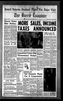 Barrie Examiner, 20 Dec 1966