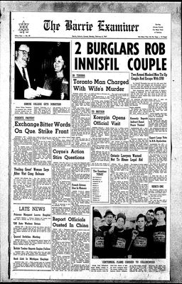 Barrie Examiner, 6 Feb 1967