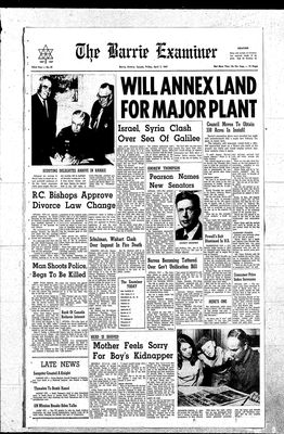 Barrie Examiner, 7 Apr 1967