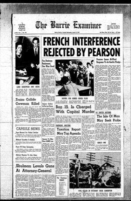 Barrie Examiner, 2 Aug 1967