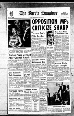 Barrie Examiner, 7 Oct 1967