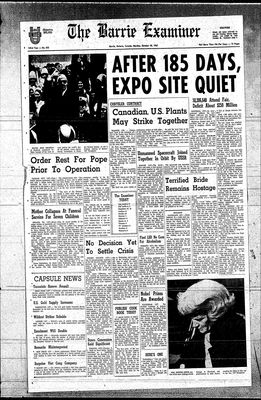 Barrie Examiner, 30 Oct 1967