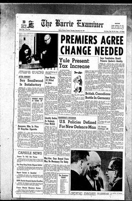 Barrie Examiner, 30 Nov 1967