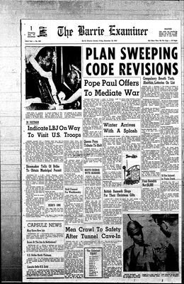 Barrie Examiner, 22 Dec 1967