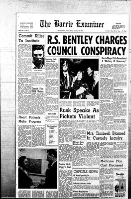 Barrie Examiner, 12 Jan 1968