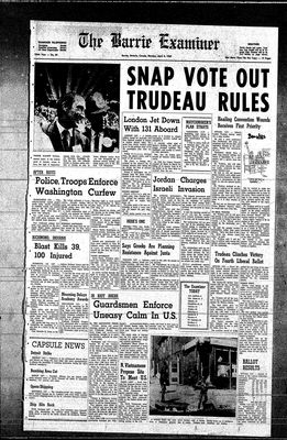 Barrie Examiner, 8 Apr 1968