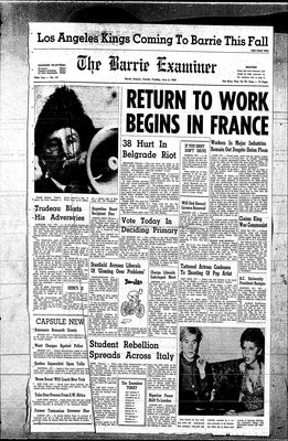 Barrie Examiner, 4 Jun 1968