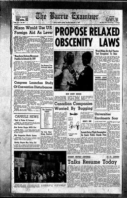 Barrie Examiner, 5 Sep 1968