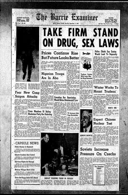 Barrie Examiner, 7 Sep 1968