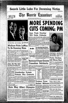 Barrie Examiner, 3 Oct 1968