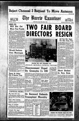 Barrie Examiner, 4 Oct 1968