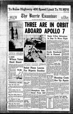 Barrie Examiner, 11 Oct 1968