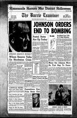 Barrie Examiner, 1 Nov 1968