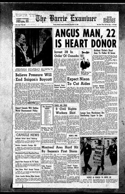 Barrie Examiner, 13 Nov 1968