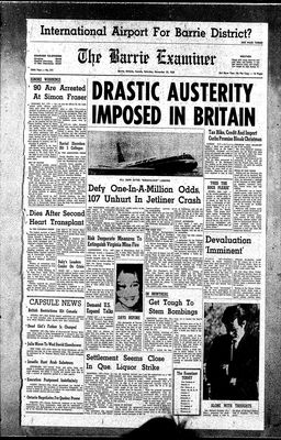 Barrie Examiner, 23 Nov 1968