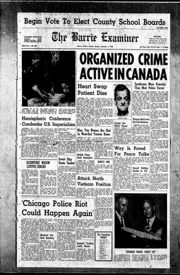 Barrie Examiner, 2 Dec 1968