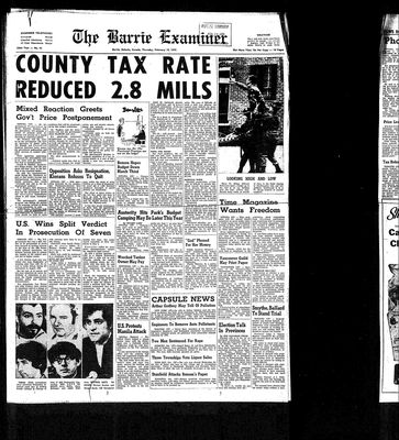 Barrie Examiner, 19 Feb 1970