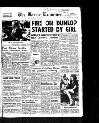 Barrie Examiner, 25 Apr 1970