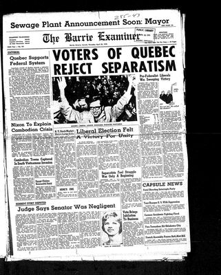 Barrie Examiner, 30 Apr 1970