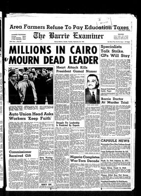 Barrie Examiner, 29 Sep 1970