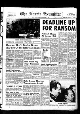 Barrie Examiner, 7 Oct 1970