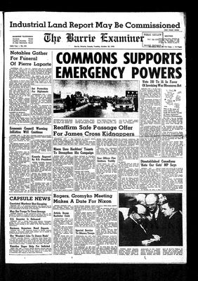 Barrie Examiner, 20 Oct 1970