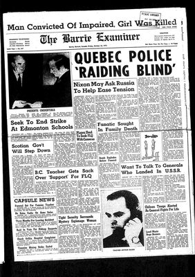 Barrie Examiner, 23 Oct 1970