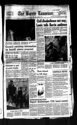 Barrie Examiner, 3 Nov 1975